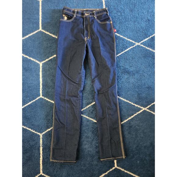 Braxton Women's High Waisted Stretch Boot Cut Dark Wash Jeans-10 - Picture 4 of 9